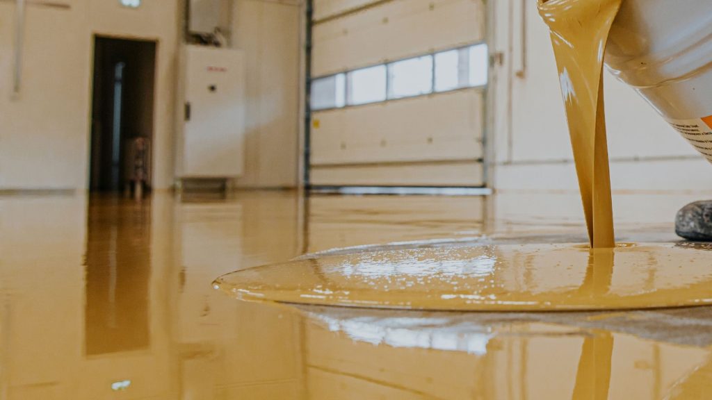 Yellow Epoxy Flooring Installation in Connecticut
